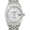 Rolex Stainless Steel 36MM White Diamond Datejust Wristwatch