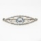Antique Krementz Art Nouveau 14k Gold 1.25 ctw Aquamarine & Pearl Open Brooch Pi