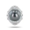 14mm South Sea Cultured Pearl and 1.09 ctw Diamond Platinum Ring