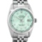 Rolex Mens Stainless Steel Blue Diamond Fluted Bezel 36MM Datejust Wristwatch
