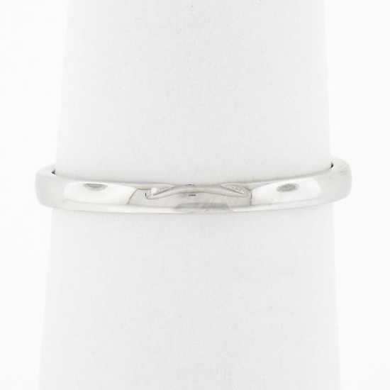 14K White Gold 1.9mm Domed Polished Plain w/ Notch Stackable Wedding Band Ring