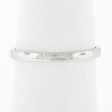 14K White Gold 1.9mm Domed Polished Plain w/ Notch Stackable Wedding Band Ring
