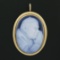 Vintage 18K Gold Carved Pope John Paul II Hardstone Cameo Pendant Brooch Pin
