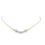 14kt TT Diamond Necklace 5 @ 1.00 cts