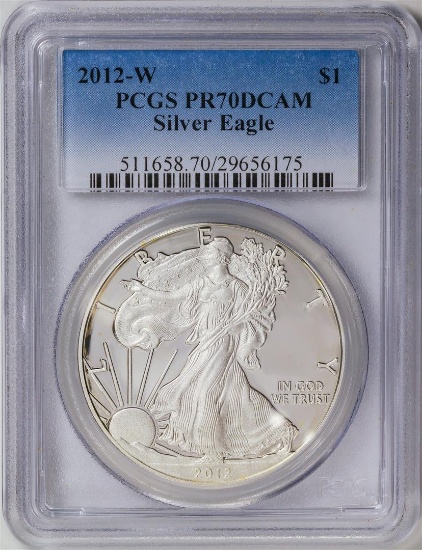 2012-W American Silver Eagle.999 Fine Silver Dollar Coin PCGS PR70DCAM