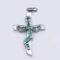 18k White Gold & Emerald Abstract Cross by Fernando Hernandez