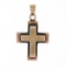 Victorian 8k Rose Gold Reversible Brushed Finish Cross Pendant