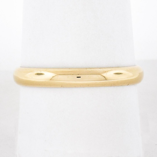 Unisex Classic 14k Yellow Gold 3.1mm Plain Dome Polished Stack Wedding Band Ring