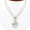 14k White Gold 2.06 ctw GIA Large Diamond Open Swirl Dangle Pendant w/ Dual Chai