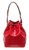 Louis Vuitton Red Epi Leather Noe Shoulder Bag