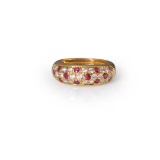 18K Yellow Gold Ruby & Diamond Ring