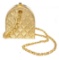 Chanel Vintage Gold Metallic Quilted Leather Frame Mini Clutch Bag