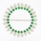 Vintage 14k Gold 1.60 ctw Round Diamond Emerald & White Pearl Circle Wreath Broo