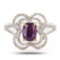 1.29 ctw Purplish Pink KASHMIR Sapphire and 0.35 ctw Diamond 18K White and Yello