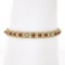 14k Gold 2.14 ctw Alternating Round Ruby & Diamond Open Square Chain Link Bracel