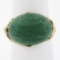 Vintage 14K Gold Oval Cabochon Cut Green Stone Twisted Wire Open Work Band Ring