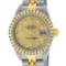 Rolex Ladies Quickset Two Tone Champagne Channel Set Diamond Datejust Wristwatch