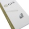 14k White Gold GIA .27 ctw Rectangular Light Green Diamond Solitaire Pendant Cha