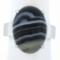 New 14k White Gold 18.2x13mm Oval Cabochon Gray Banded Agate Solitaire Ring