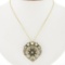 Vintage Victorian Revival 14k Gold Diamond & Pearl Crescent Brooch Pin Pendant