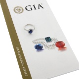 Platinum 1.90 ctw GIA Oval No Heat Burma Blue Sapphire Diamond Low Profile Ring