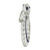 Antique Art Deco Platinum Old Cut Diamond & Sapphire Ribbon Circle Wreath Brooch