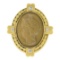 Vintage 18k Yellow Gold Carved Beige Hardstone Trojan Cameo & Diamond Pin Brooch