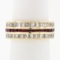 Vintage 18k Gold Channel Round Ruby Princess Cut Diamond Wide Eternity Band Ring