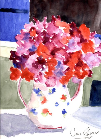 Jane SEYMOUR: Sweet Peas Bouquet in Floral Tea Pot III.