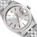 Rolex Mens 36MM Stainless Steel Silver Index Dial Datejust With Rolex Box