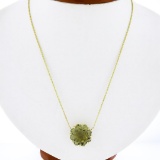 NEW 14K Yellow Gold 13 ctw Star Snowflake Cut Smoky Quartz Pendant Chain Necklac