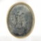 Vintage 14k Gold Large Oval Bezel Metal Cameo Man Woman Twisted Wire Frame Ring