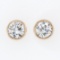 NEW Solid 14k Rose Gold 0.42 ctw Bezel Set Round Brilliant Diamond Stud Earrings