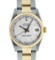 Rolex Ladies Quickset Midsize 31MM 18K Yellow Gold And Steel Silver Index Oyster