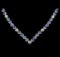 14KT White Gold 11.52 ctw Tanzanite and Diamond Necklace