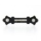 Vintage 14k Gold 1.14 ctw Diamond Carved Black Onyx Fluer De Lis Bar Pin Brooch