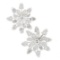 Vintage Platinum 6.4 ctw Pear Marquise Diamond Large Snowflake Spray Stud Earrin