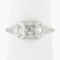 Antique Art Deco 14k White Gold Old European Cut Diamond Solitaire Promise Ring