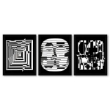 Zeta Yablapour-II et Anadyr de la serie Lineaires (Triptych) by Vasarely (1908-1