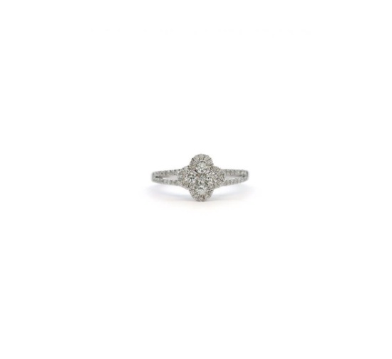 18kt WG Ladies Dia Alhambra Ring