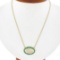 NEW 14k Gold 6.31 ctw GIA Oval Cabochon Opal w/ Emerald Halo Pendant Necklace