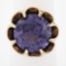Antique 14k Gold 13.5mm Round Synthetic Alexandrite Belcher Prong Solitaire Ring