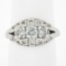 Antique Art Deco Platinum 0.81 ctw Old Cut Diamond Detailed Etched Domed Band Ri
