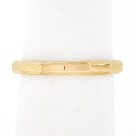 Antique 14k Yellow Gold 2.5mm Polished Faceted Eternity Stack Wedding Band Ring
