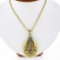 Antique Victorian 14k Gold Diamond & Pearl Locket Pendant & 17