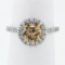 18k Gold 1.56 ctw GIA Fancy Orange Brown Diamond Solitaire Halo Engagement Ring