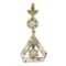 Antique 10K Gold 0.07 ctw Diamond Open Work Floral Drop Dangle Lavalier Pendant