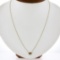 Antique 14k Gold 0.03 ctw Buttercup Diamond Solitaire Pendant w/ Adjustable Chai
