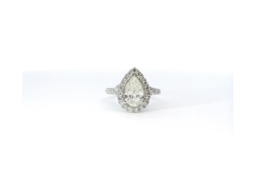 14kt WG Lady's Pear Shape Diamond Ring