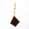 Solid 14k Yellow & White Gold Large Lozenge Bezel Set Garnet XOX Kite Pin Brooch